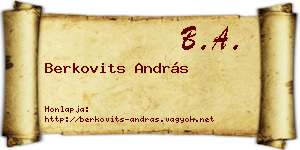 Berkovits András névjegykártya