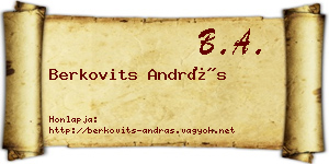 Berkovits András névjegykártya