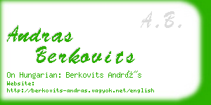 andras berkovits business card